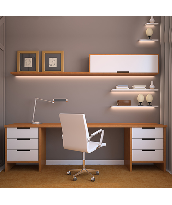Bàn gỗ và giá sách 137b - Gỗ MDF (DxRxC) 2100 x 550 x 750 mm Bàn gỗ và giá sách 137b - Gỗ MDF (DxRxC) 2100 x 550 x 750 mm